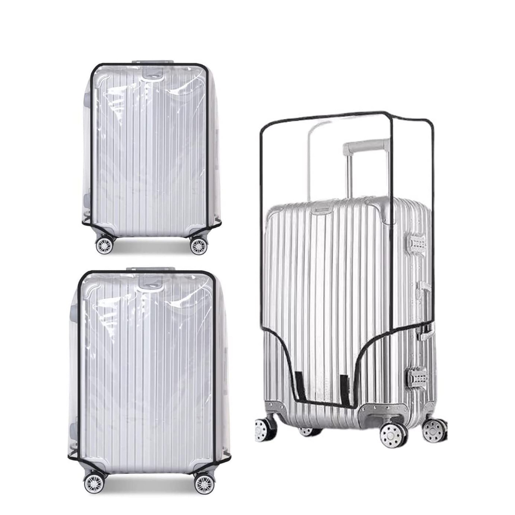 Waterproof Suitcase Cover Protector - غطاء حماية جديد شفاف بالكامل للأمتعة،
