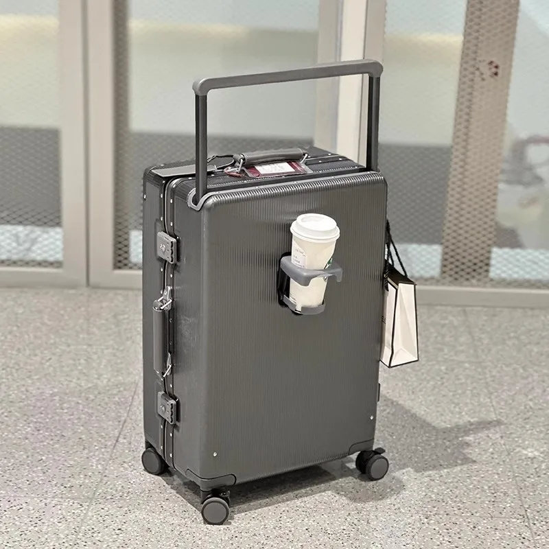 Aluminum Frame Carry On Luggage - حقيبة سفر بمقبض عريض للرجال والنساء