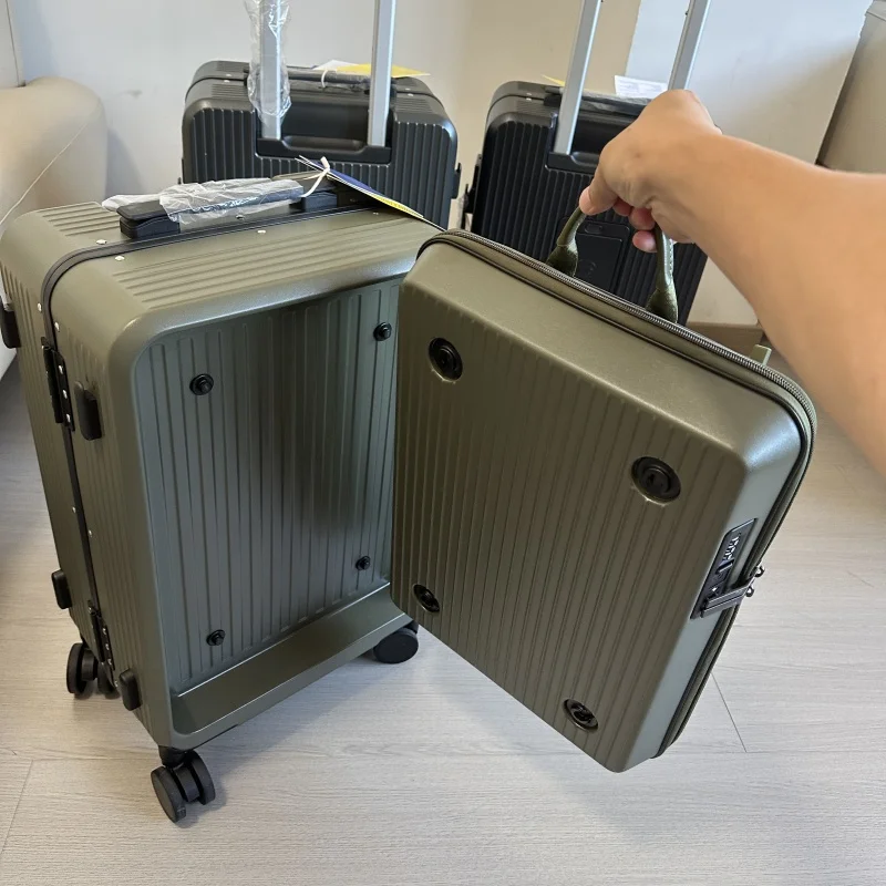 Aluminum Frame Carry On Luggage - حقيبة سفر 2 في 1 قابلة