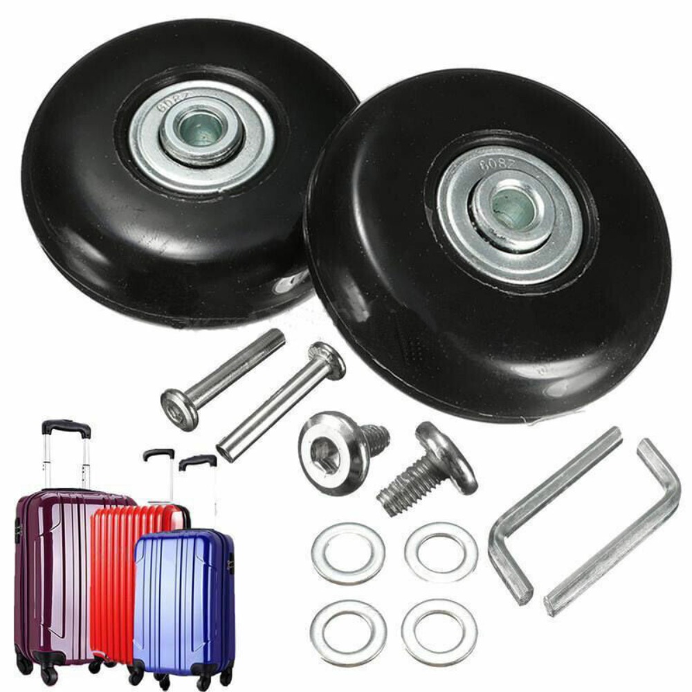 Silent Replacement Luggage Wheels - 2 قطعة استبدال العجلات مع المسمار