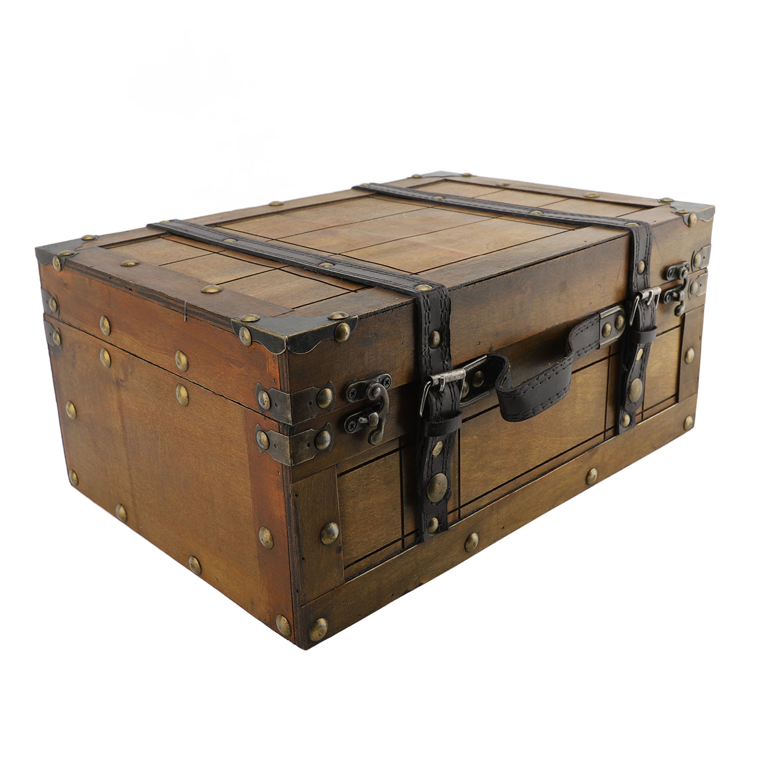 Retro Vintage Trunk Suitcase - حقيبة الرجعية الخشب الاصطناعي خمر أنيقة