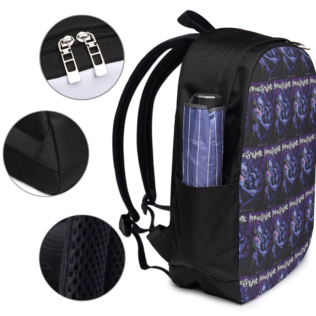 حقيبة ظهر بيضاء من Motionless  - مراجعة Backpacks وسعره
