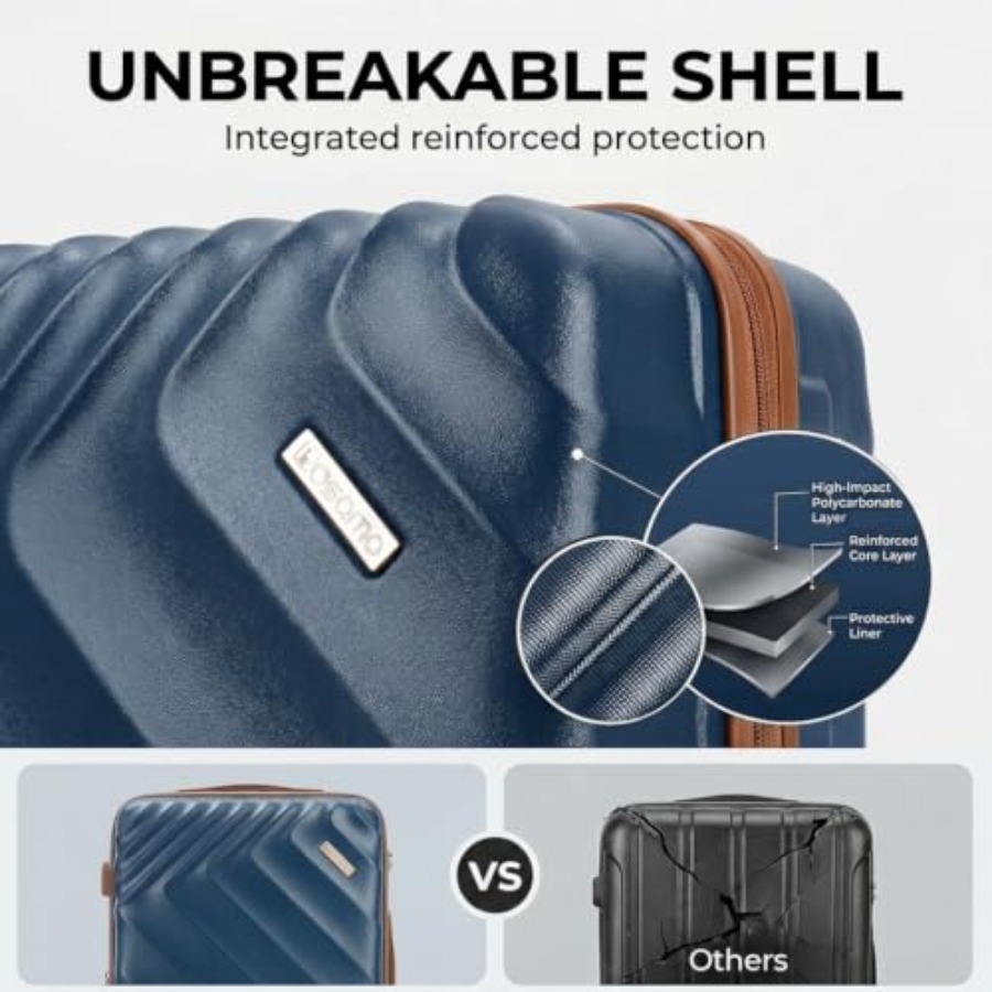 مجموعة حقائب سفر قابلة للتوسيع - مراجعة Expandable Hard Shell Luggage Set وسعره
