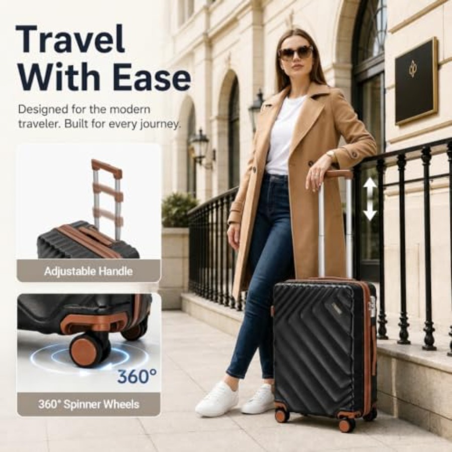 مجموعة حقائب سفر قابلة للتوسيع - مراجعة Expandable Hard Shell Luggage Set وسعره