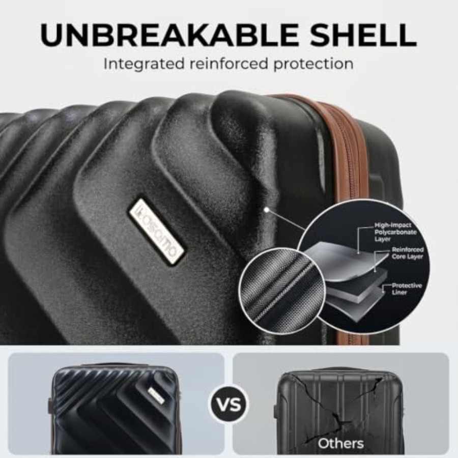 مجموعة حقائب سفر قابلة للتوسيع - مراجعة Expandable Hard Shell Luggage Set وسعره