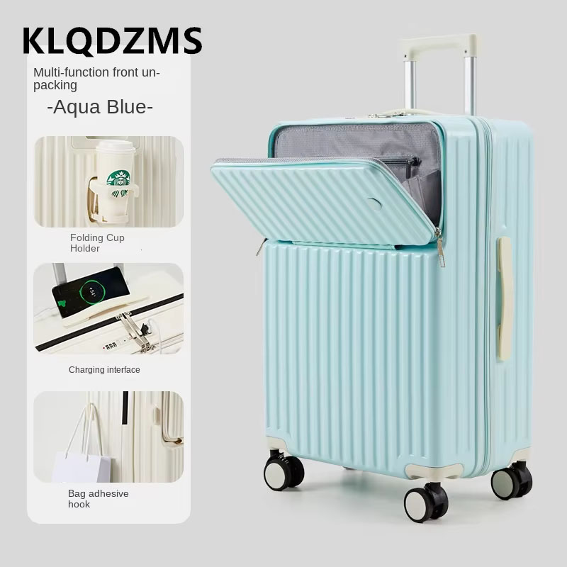 حقيبة سفر للرجال من KLQDZMS مق - مراجعة Spinner Wheel Rolling Suitcase 20 Inch وسعره