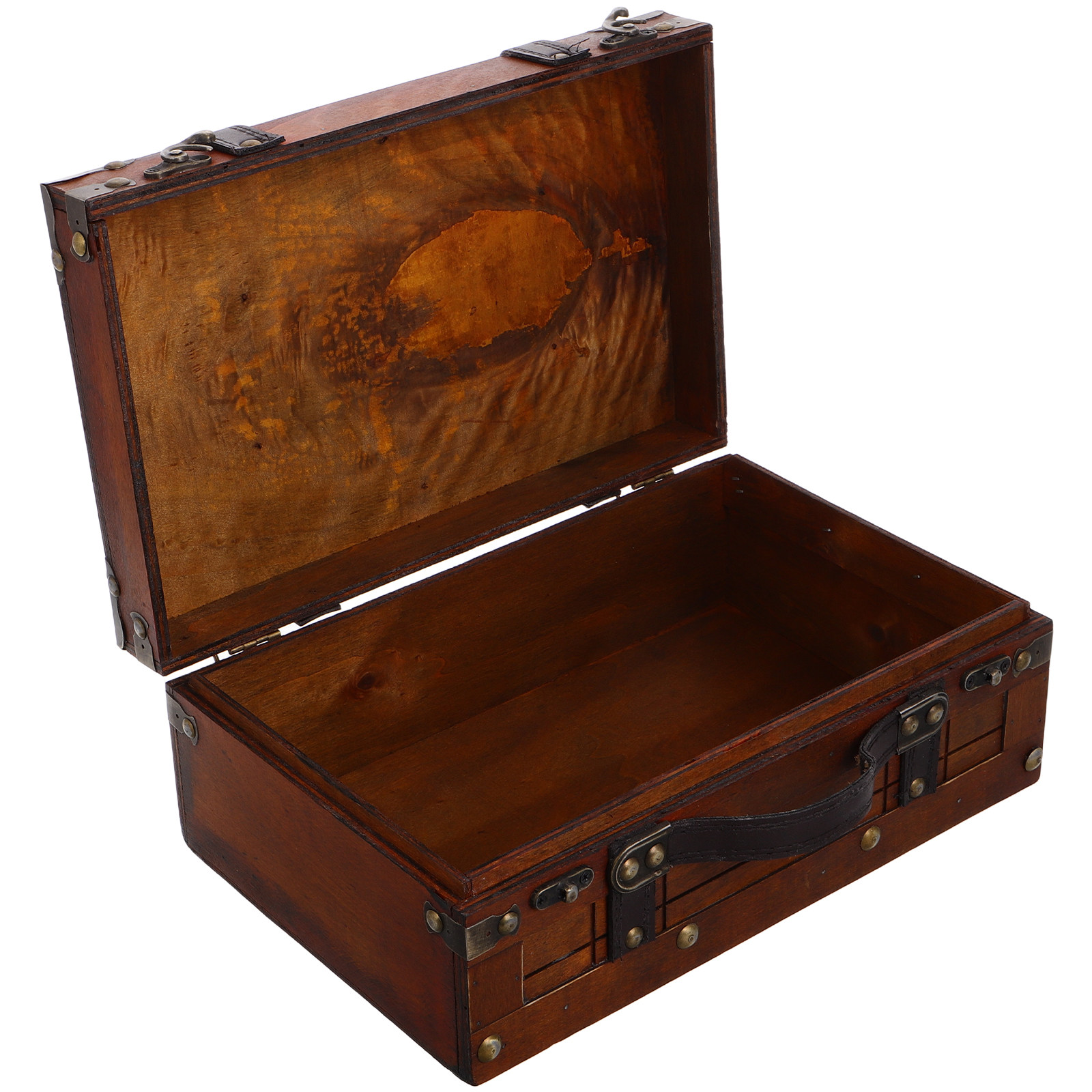 صندوق تخزين خشبي عتيق بتصميم ح - مراجعة Retro Vintage Trunk Suitcase وسعره