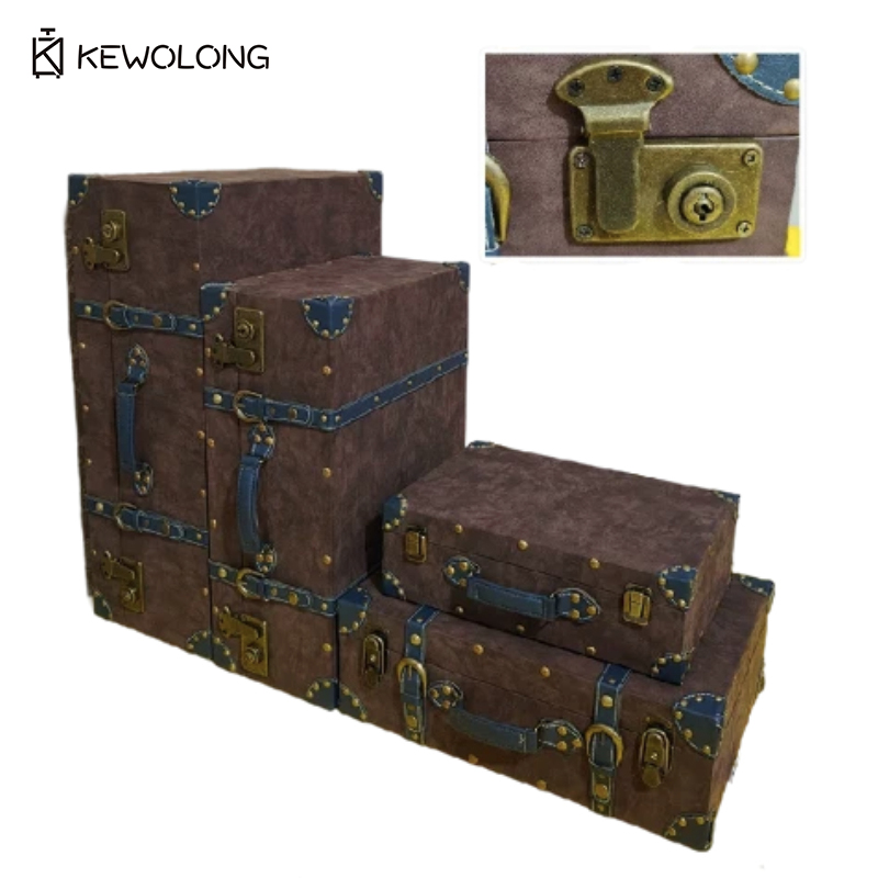 صندوق تخزين جلدي عتيق، صندوق خ - مراجعة Retro Vintage Trunk Suitcase وسعره